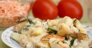 Рецепт Запеканки картофельной с грушей и беконом