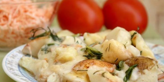 Рецепт Запеканки картофельной с грушей и беконом