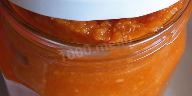 Рецепт аджики из кабачков с томатной пастой на зиму