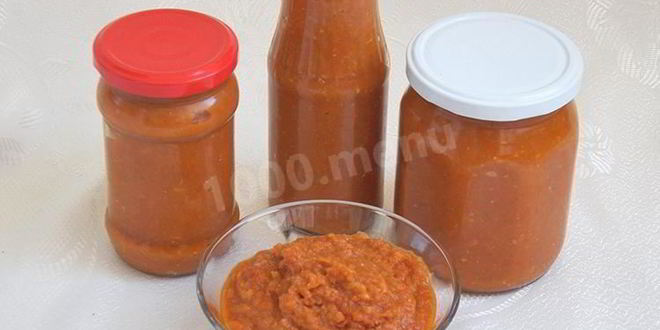 Рецепт аджики из кабачков с томатной пастой на зиму