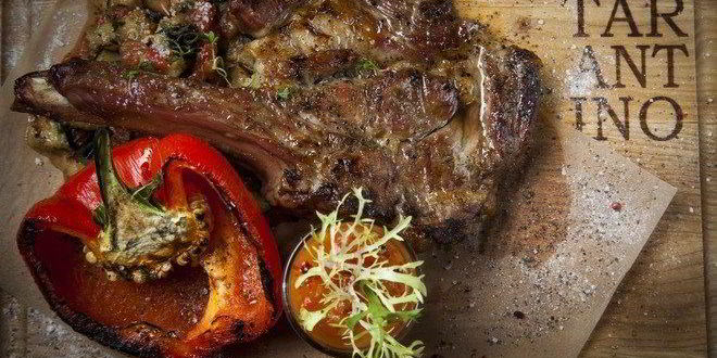 Рецепт Седьмого ребра молочного теленка с печеными овощами и домашней аджикой