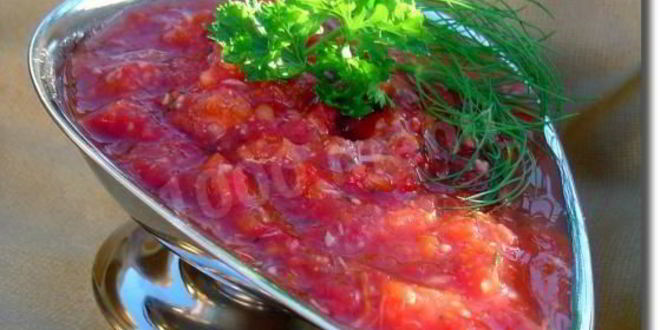 Рецепт Жгучей аджики из хрена и помидор с чесноком на зиму