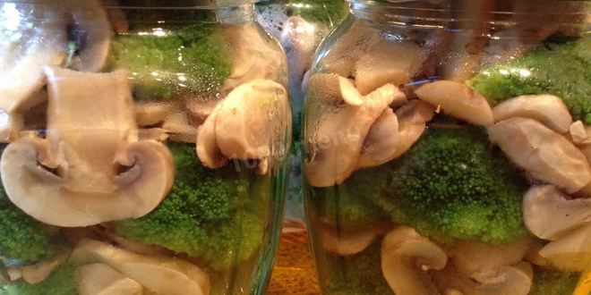 Рецепт брокколи с грибами на зиму