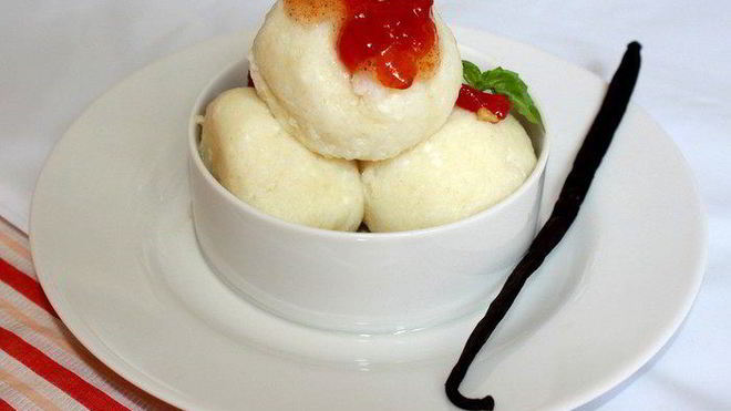 Рецепт рисовых кнедликов с томатным джемом