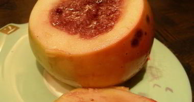 Рецепт Запеченных яблок с клюквенным джемом, кокосом и лимончелло