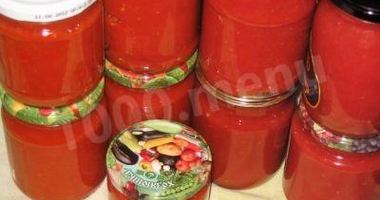 Рецепт Кабачков на зиму с помидорами и чесноком