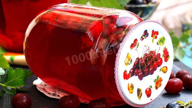 Рецепт компота из вишни и смородины
