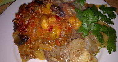 Рецепт Баранины, запеченой под острым соусом из лечо