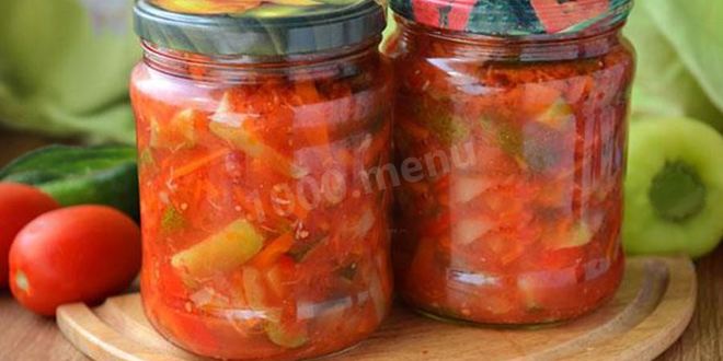 Рецепт Лечо помидоры огурцы