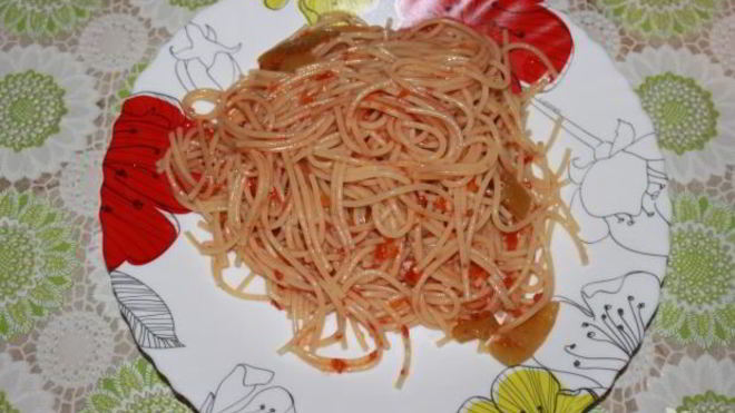 Рецепт макарон с лечо