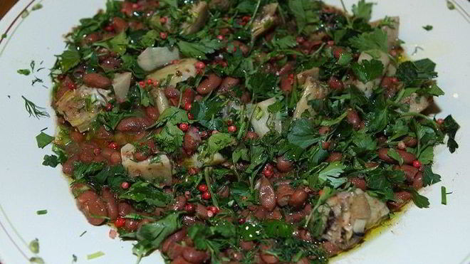 Рецепт фасоли с маринованными артишоками