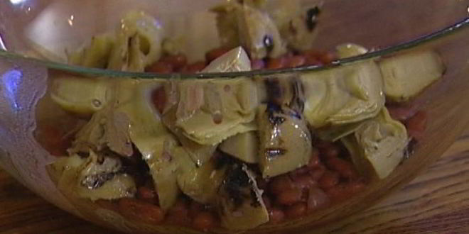 Рецепт фасоли с маринованными артишоками