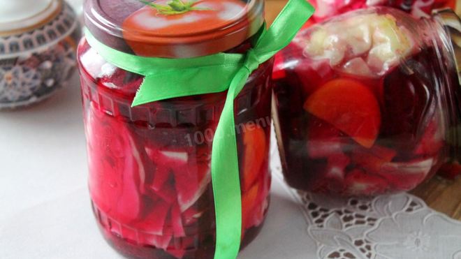 Рецепт маринованной капусты со свеклой на зиму