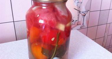 Рецепт Маринованных арбузов с помидорами