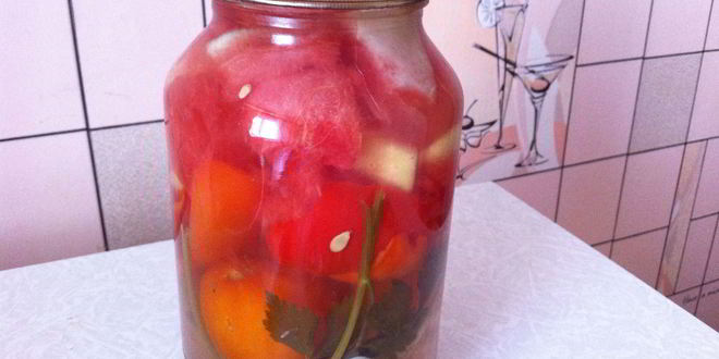 Рецепт Маринованных арбузов с помидорами