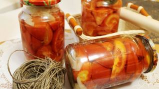 Рецепт Помидоров дольками в желе на зиму