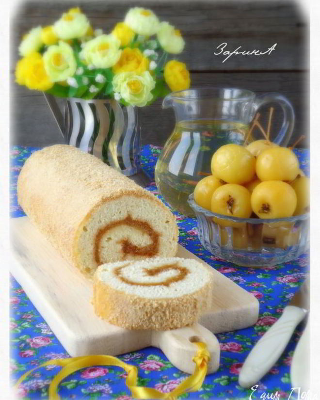 Рецепт рулета с яблочным повидлом