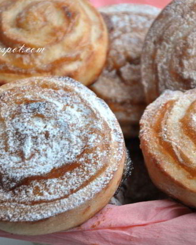 Рецепт вертушек из творожного теста с яблочным повидлом