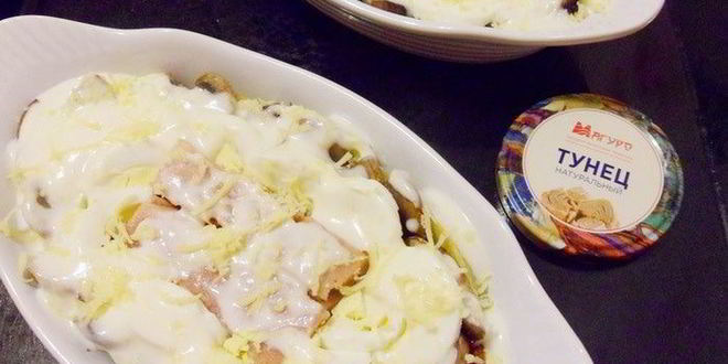 Рецепт консервированного тунца в сметане