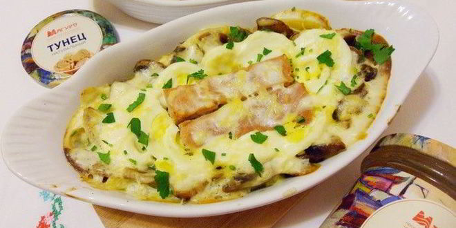 Рецепт консервированного тунца в сметане