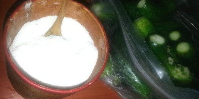 Рецепт малосольных огурцов всухую