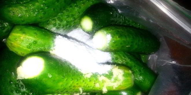 Рецепт малосольных огурцов всухую