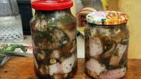 Рецепт Сала в банке горячим рассолом