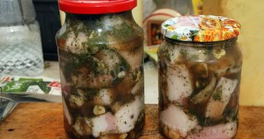 Рецепт Сала в банке горячим рассолом