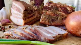 Рецепт Сала в луковой шелухе