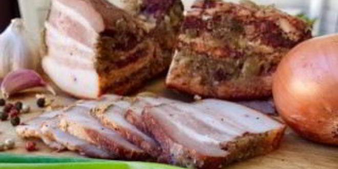 Рецепт сала в луковой шелухе