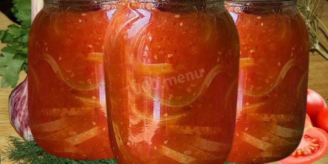 Рецепт Языка из кабачков на зиму с томатной пастой