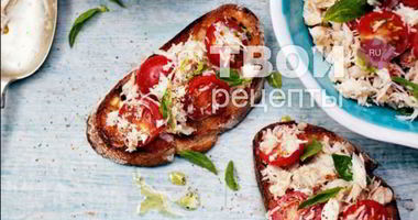 Рецепт Брускетты с крабом