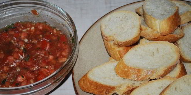 Рецепт брускетты с помидорами