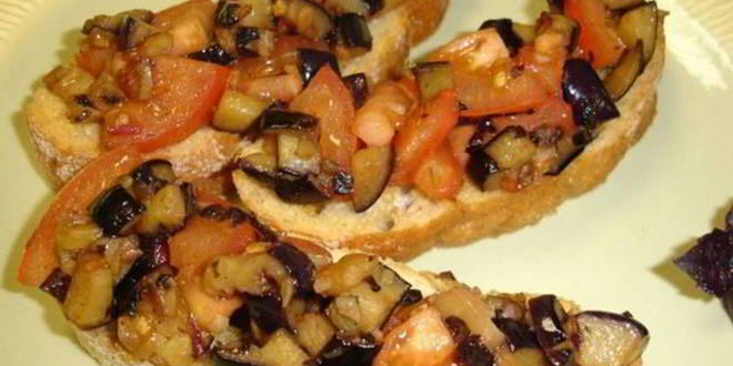 Рецепт Хрустящей брускетты с баклажанами