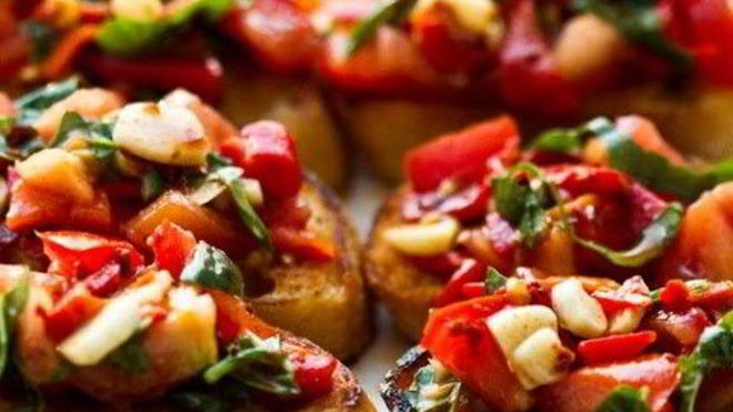 Рецепт торжественно-красной брускетта