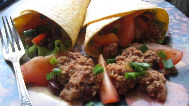 Рецепт буррито с фасолью и фаршем