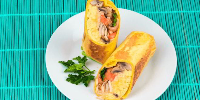 Рецепт Буррито с грибами на завтрак