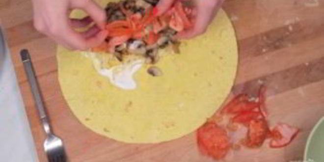 Рецепт буррито с грибами на завтрак