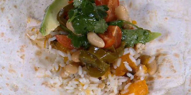 Рецепт буррито с тыквой, курицей и фасолью