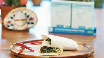 Рецепт Диетического буррито с яйцом, шпинатом и грибами