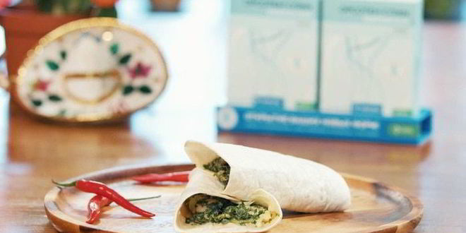 Рецепт Диетического буррито с яйцом, шпинатом и грибами