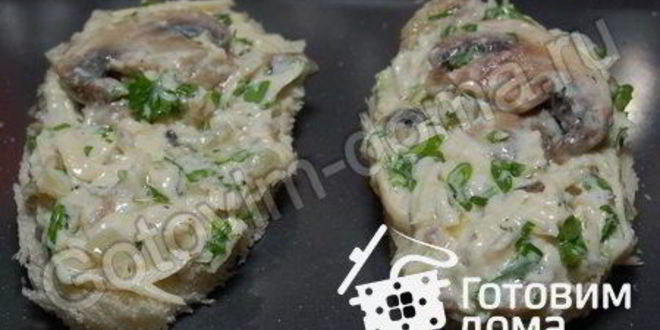 Рецепт бутербродов с шампиньонами и сыром