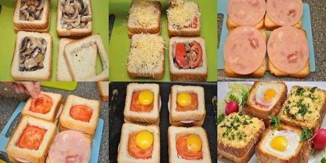 Рецепт Бутербродов с ветчиной и яйцом к завтраку