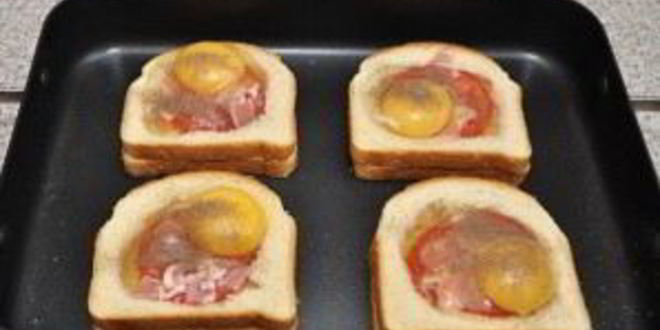 Рецепт бутербродов в духовке с яйцом