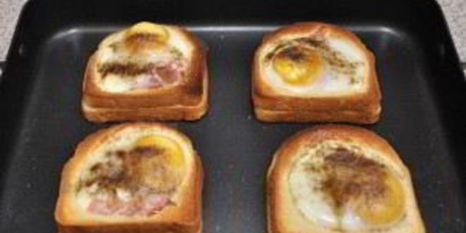 Рецепт бутербродов в духовке с яйцом