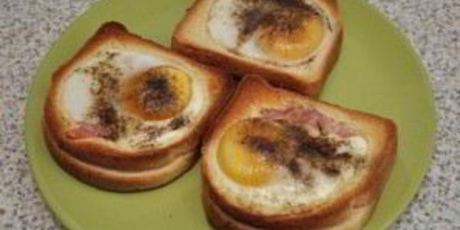 Рецепт бутербродов в духовке с яйцом