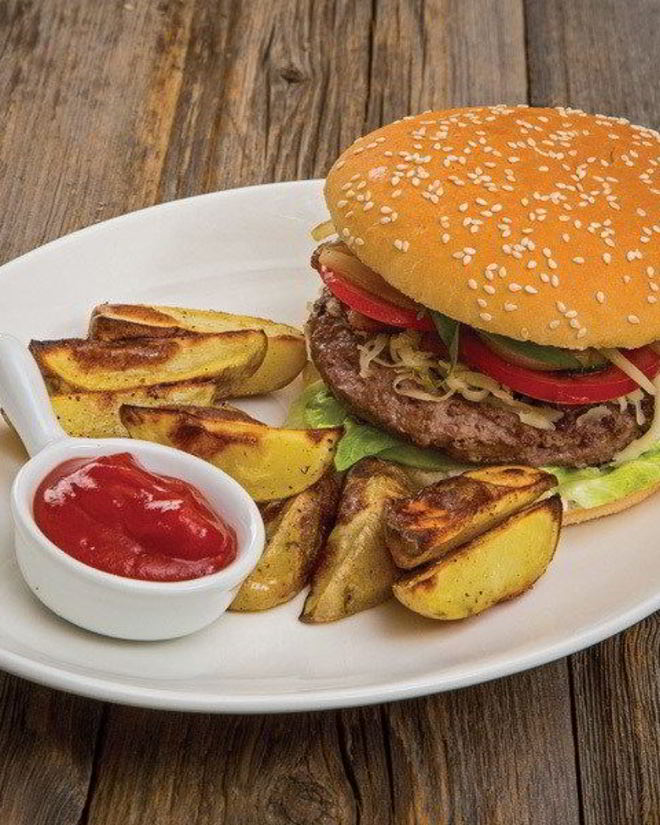 Рецепт чизбургера с говядиной коби и запеченным картофелем