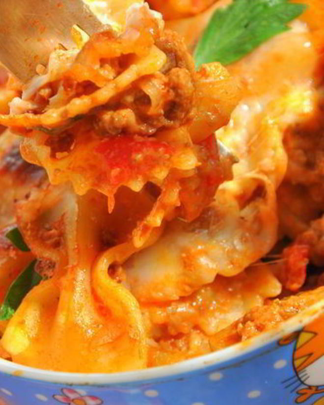 Рецепт запеченной пасты чизбургер