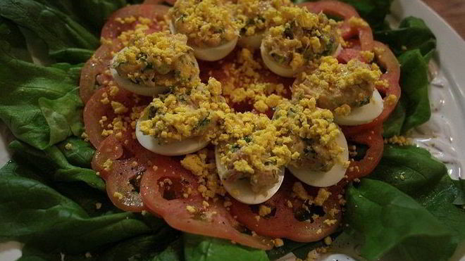 Рецепт фаршированных яиц мимоза