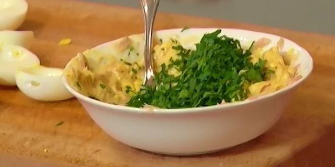 Рецепт фаршированных яиц мимоза